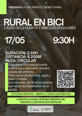 ruta en bici por las casas de la huerta y arboles singulares